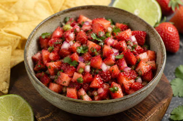 Erdbeeren und Rhabarber