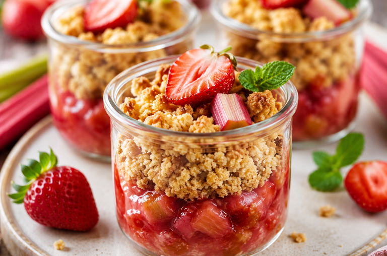 Erdbeeren und Rhabarber